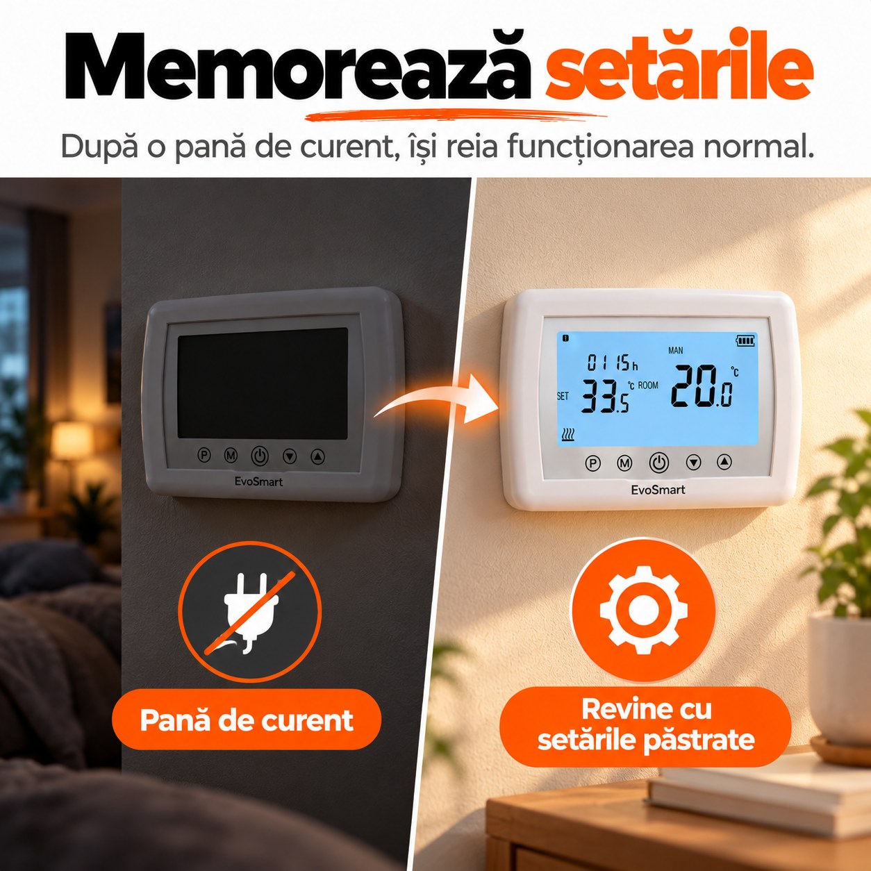 EvoSmart WT-08 – Memorează setările