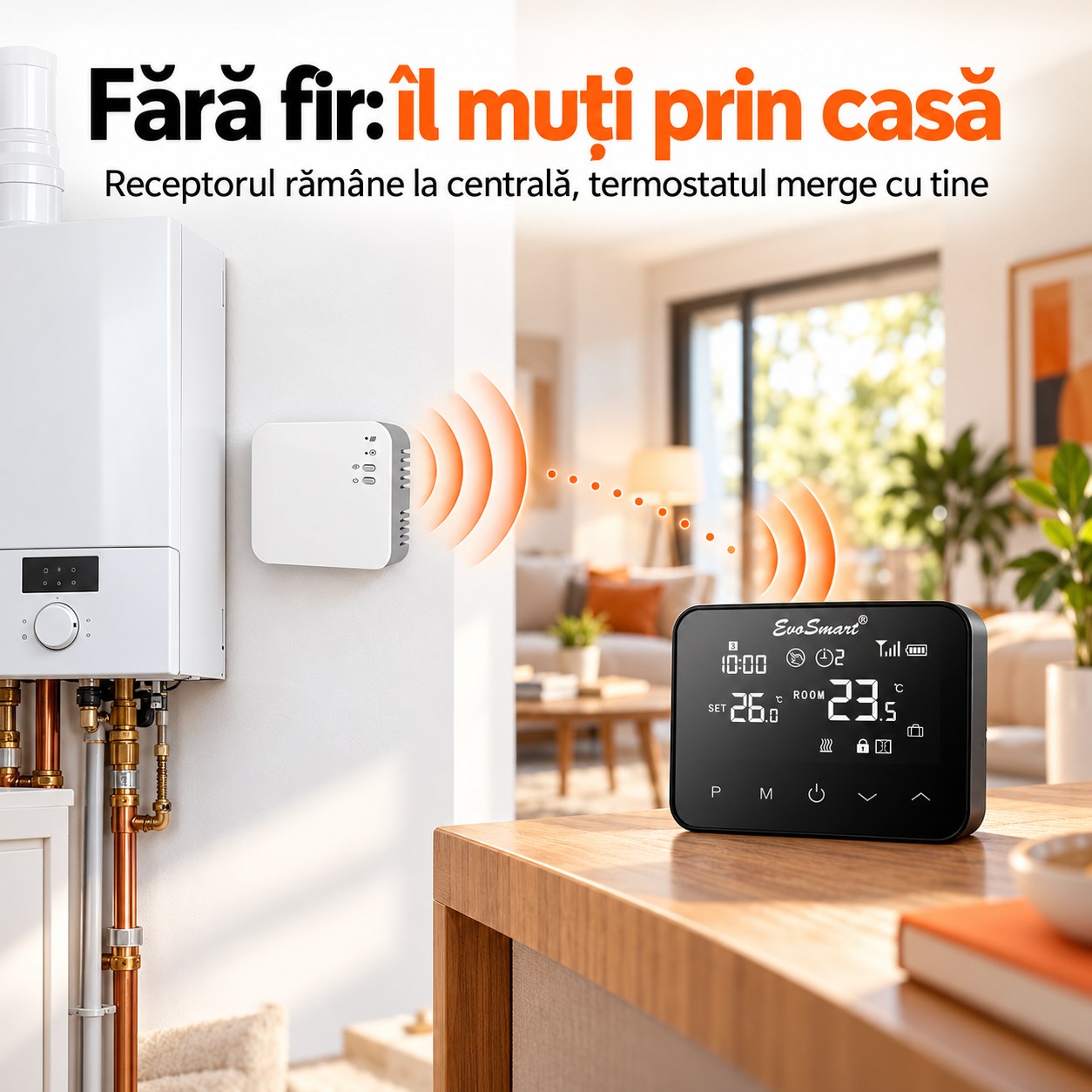 EvoSmart WT-20 – Fără fir: îl muți prin casă