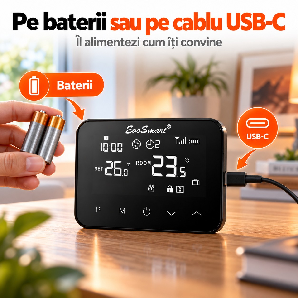 EvoSmart WT-20 – Pe baterii sau pe cablu USB-C